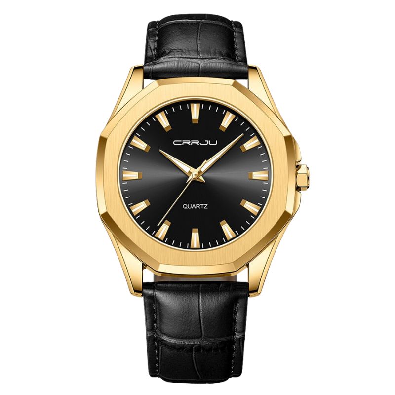 Men’s Minimalist Quartz Watch | 42 mm Case | Leather Strap | 3 ATM Water Resistant