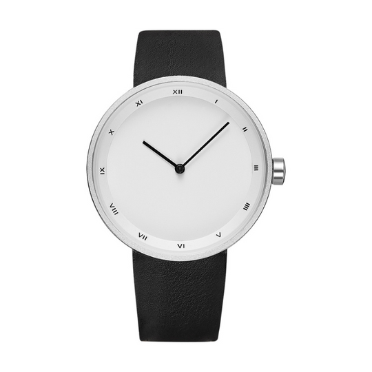 Unisex Minimalist Quartz Watch 40 mm | Slim Roman Dial | Leather Strap | 3 ATM Water Resistant