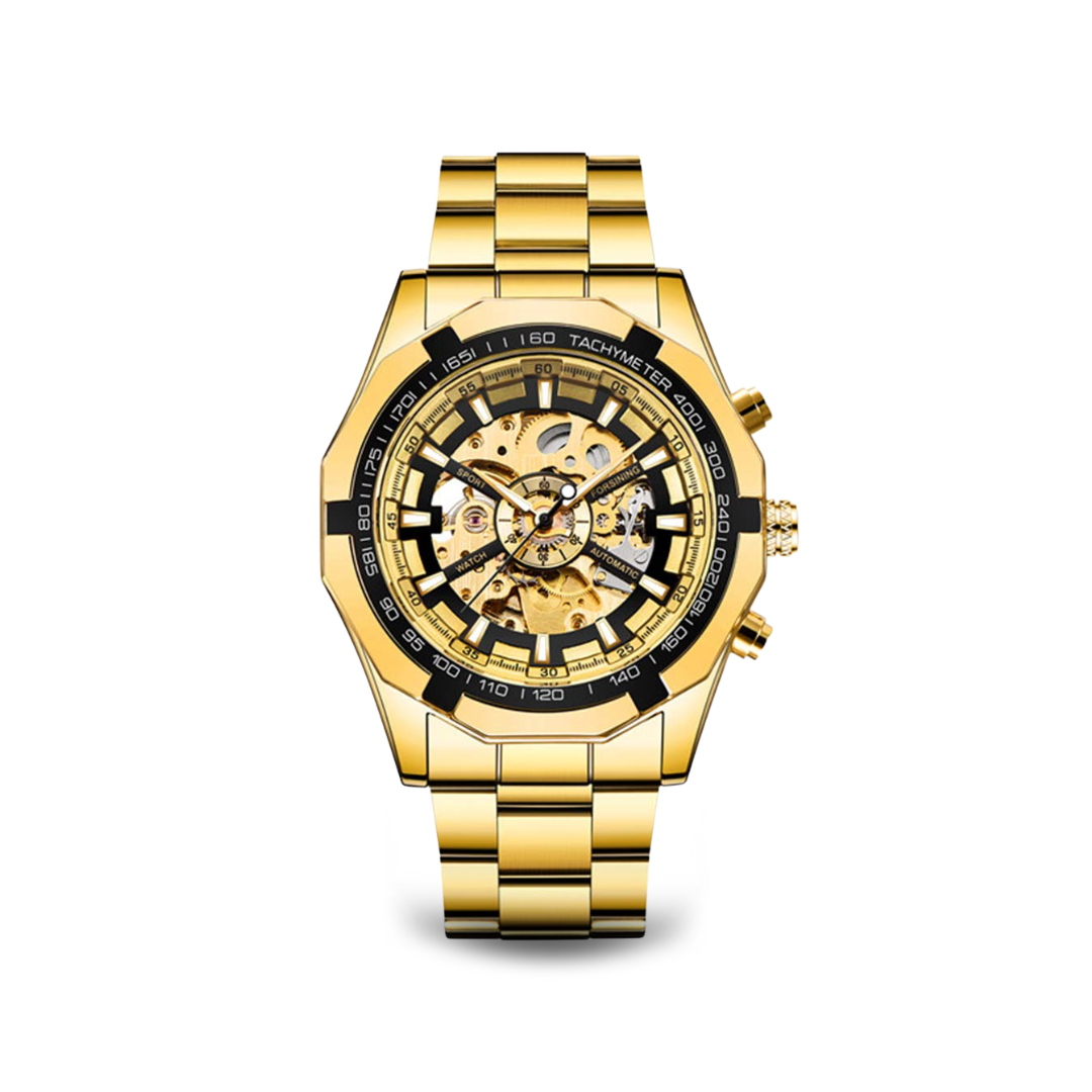 Automatic Skeleton Stainless Steel Watch | 45 mm | Tachymeter Bezel | 3 ATM Water Resistant