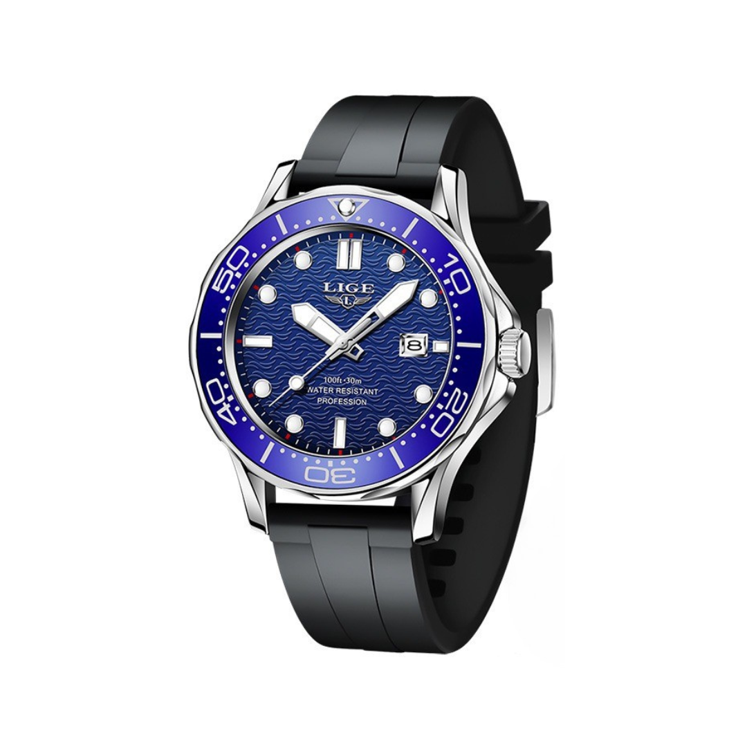 Unisex Sport Chronograph 41 mm | Luminous Dial & Calendar | Quartz Movement | Silicone/Steel Strap | 3 ATM