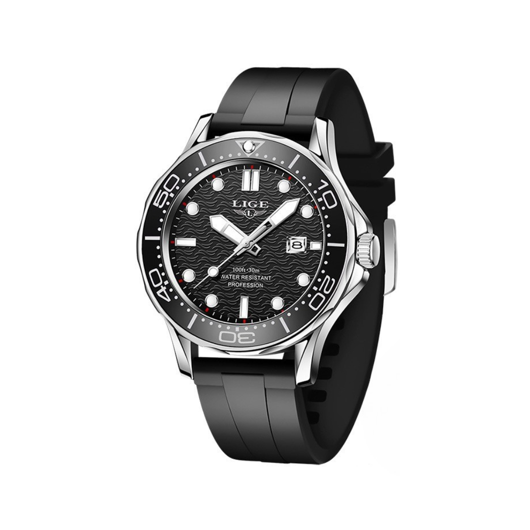 Unisex Sport Chronograph 41 mm | Luminous Dial & Calendar | Quartz Movement | Silicone/Steel Strap | 3 ATM