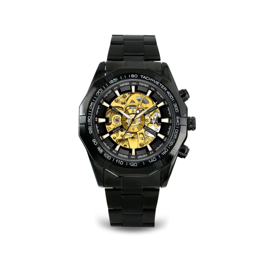 Automatic Skeleton Stainless Steel Watch | 45 mm | Tachymeter Bezel | 3 ATM Water Resistant