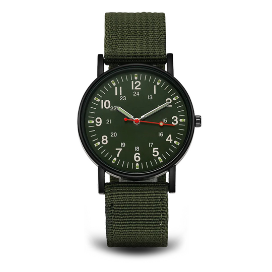 Men’s Military Field Watch | 40 mm | Green Dial | Nylon Strap | Quartz | 3 ATM