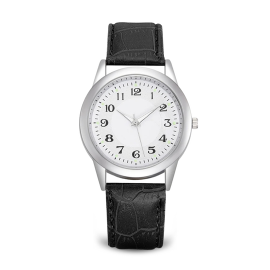 Unisex Classic Analog Quartz Watch | 38 mm | Leather Strap | Slim Stainless Steel Case