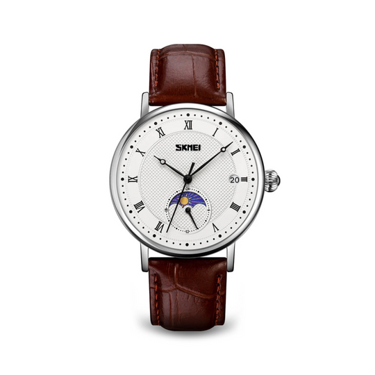 Men’s Automatic Moonphase Calendar Watch | 44 mm | Leather Strap | Multi-Function Dial