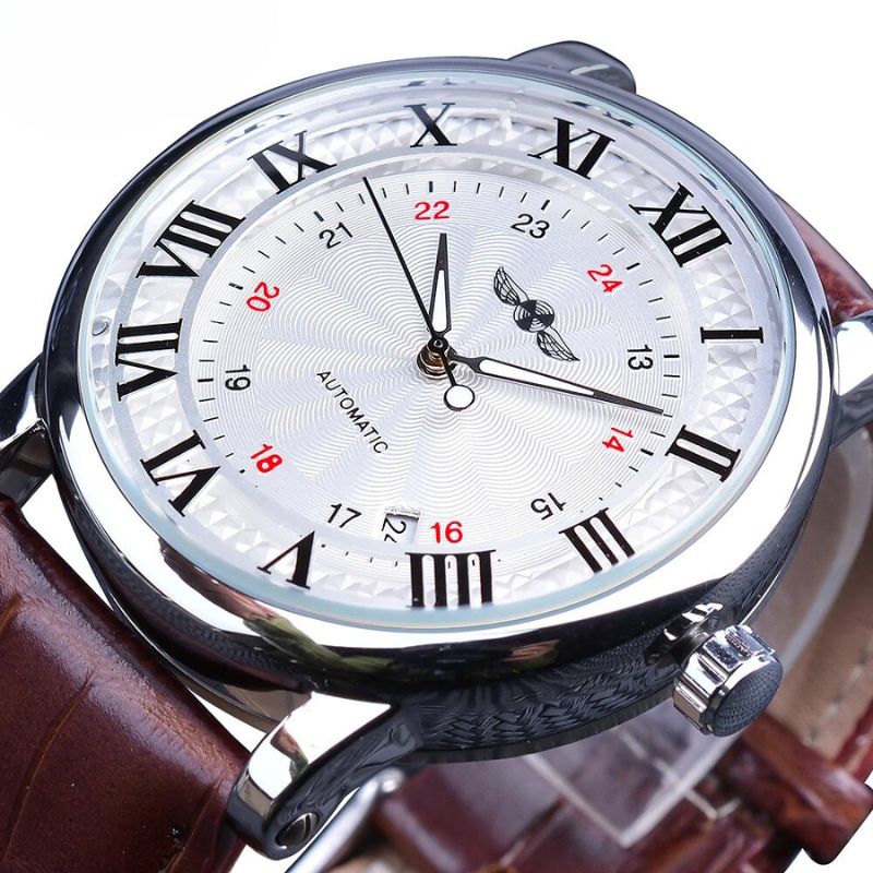 Men's Automatic Mechanical Watch | 45 mm |  Leather Strap