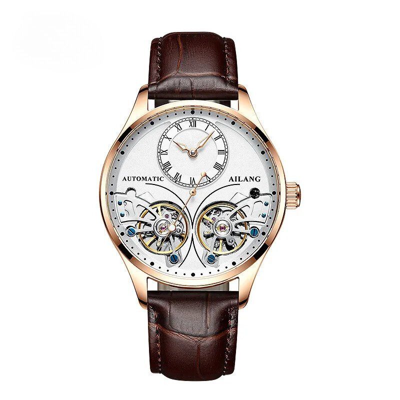 Men’s Automatic Moonphase Tourbillon Watch | 43 mm | Leather Strap | Multi-Function Calendar