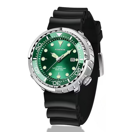 Men’s Chronograph Sport Watch 46 mm | Silicone Strap | 5 ATM Water Resistant | Date & Week