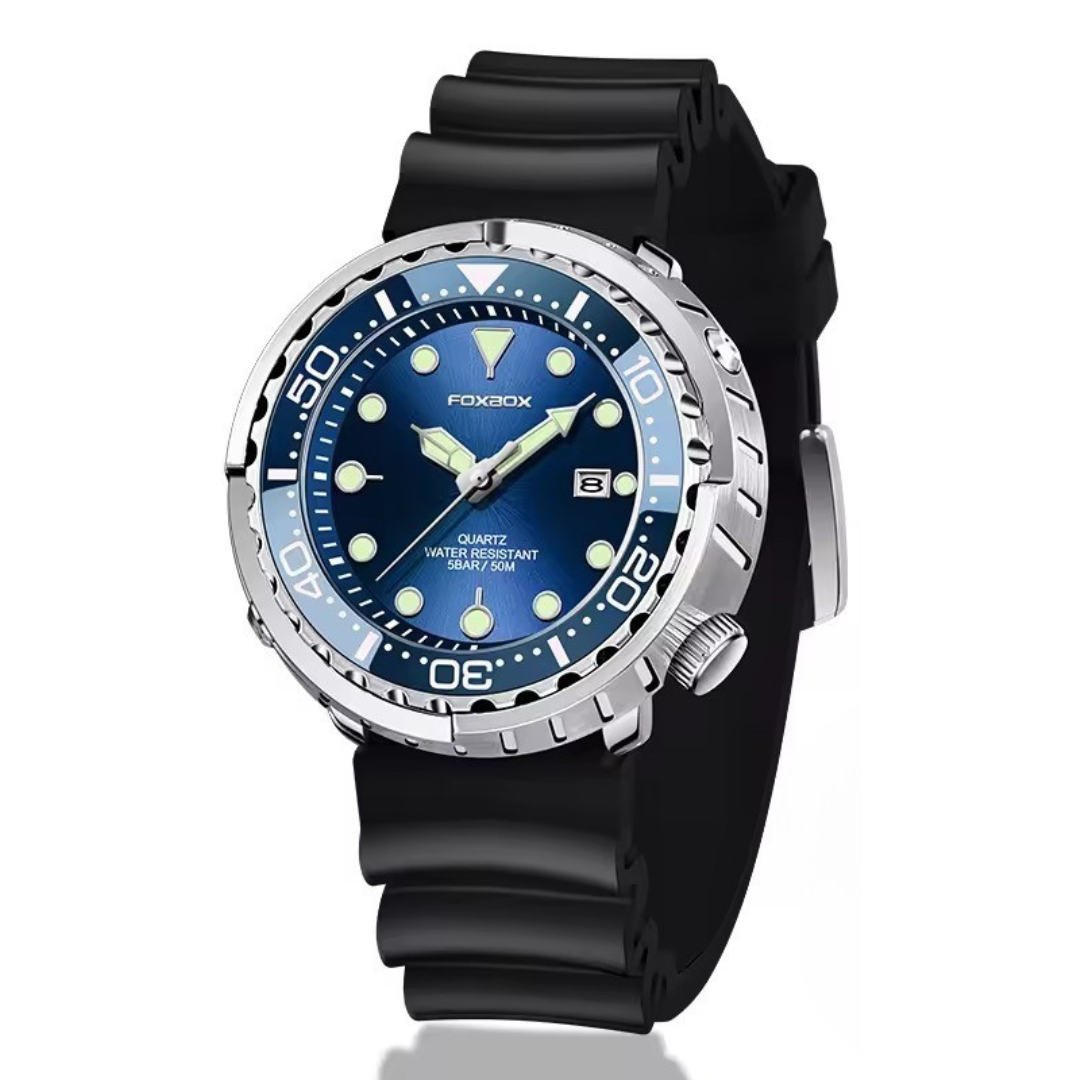 Men’s Chronograph Sport Watch 46 mm | Silicone Strap | 5 ATM Water Resistant | Date & Week