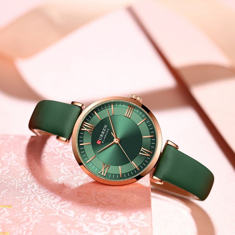 Women’s Classic Quartz Watch | 32 mm Case | Emerald Vegan Leather Strap | 3 ATM Water-Resistant