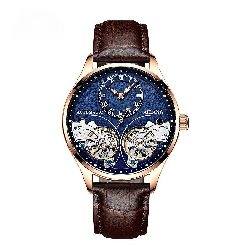 Men’s Automatic Moonphase Tourbillon Watch | 43 mm | Leather Strap | Multi-Function Calendar