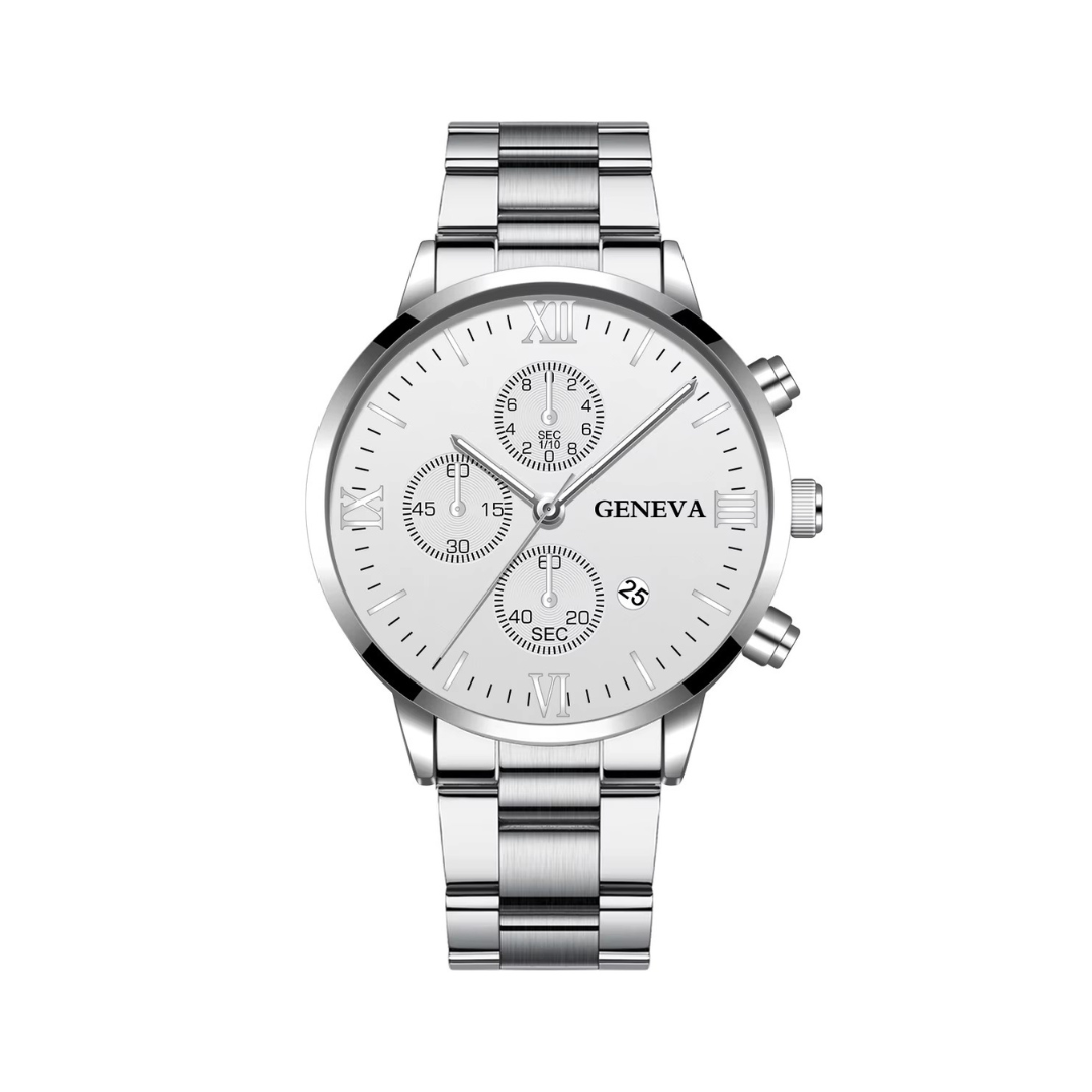 Women's Mesh Quartz Watch | 41 mm Slim Case | Alloy Mesh Strap | Calendar Display