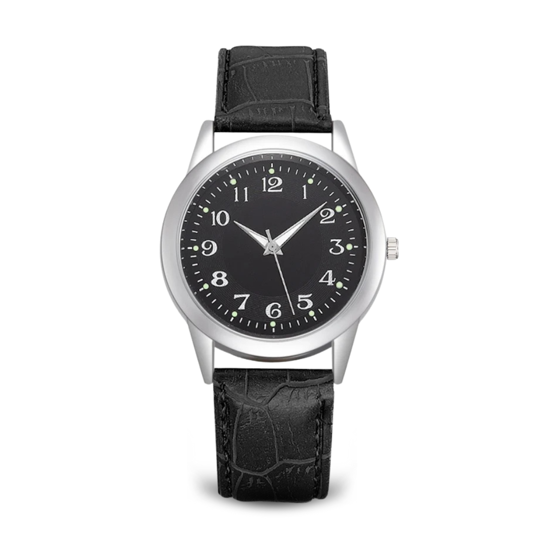 Unisex Classic Analog Quartz Watch | 38 mm | Leather Strap | Slim Stainless Steel Case