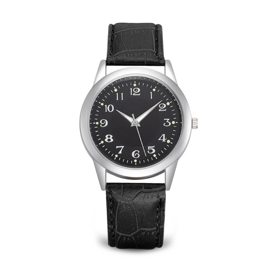 Unisex Classic Analog Quartz Watch | 38 mm | Leather Strap | Slim Stainless Steel Case