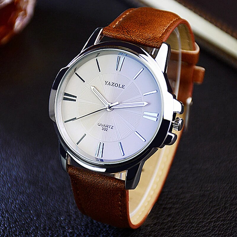 Men’s Quartz Leather Watch | Classic Business Dial | 40 mm Case | 3 ATM Water-Resistant