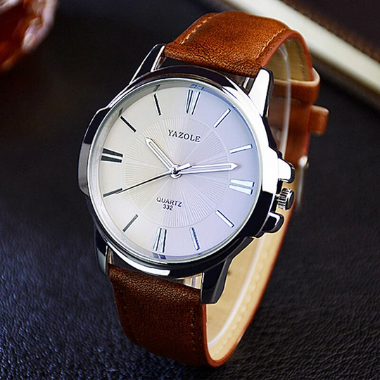 Men’s Quartz Leather Watch | Classic Business Dial | 40 mm Case | 3 ATM Water-Resistant