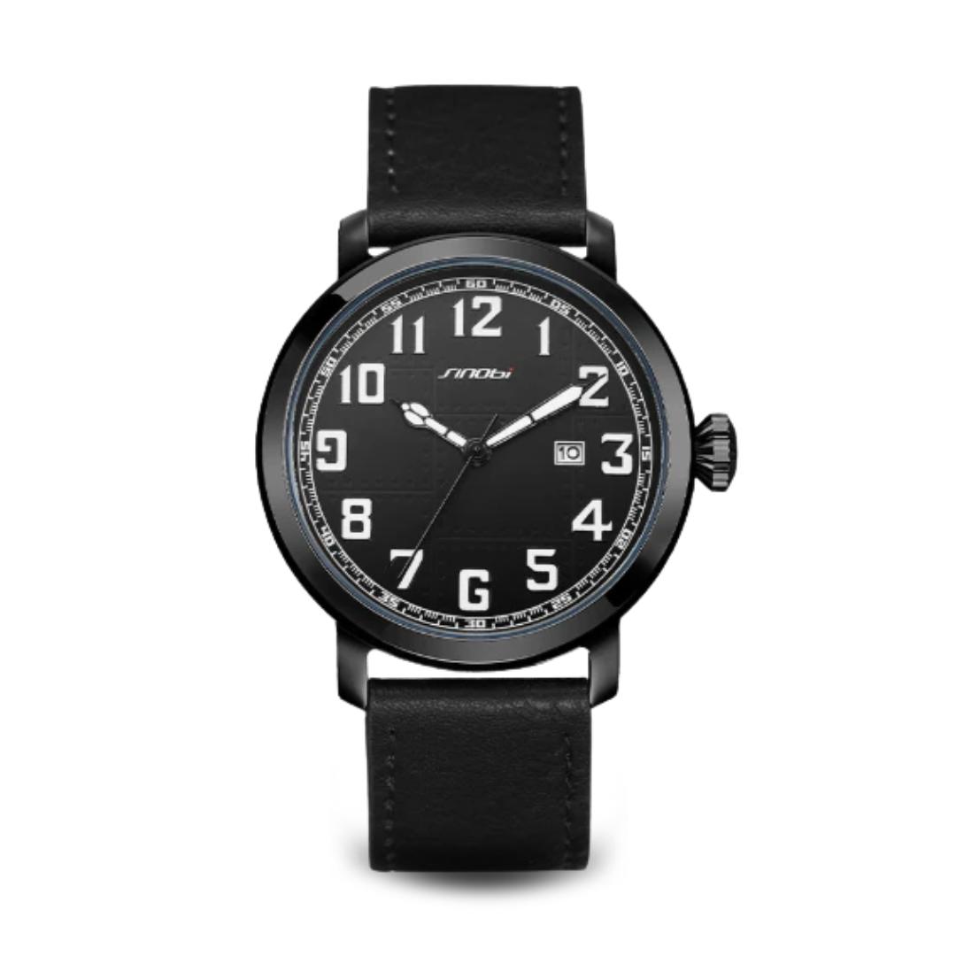 Men’s Classic Automatic Watch | 44 mm | White Dial | Brown Leather Strap | 3 ATM