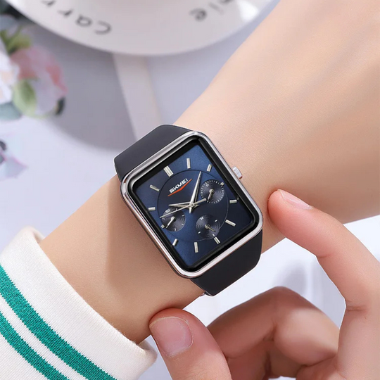 Women’s Rectangular Quartz Watch | 30 mm | White Silicone | 3 ATM | Casual Business Style