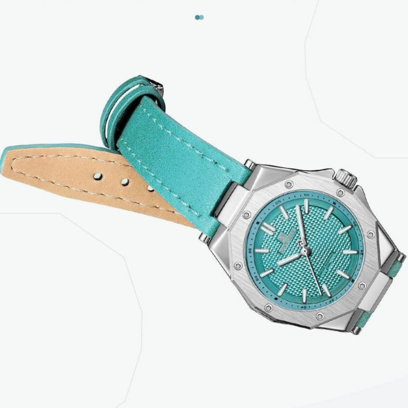 Men’s Quartz Watch | 36 mm Case | Octagonal Bezel | Water-Resistant | Leather Strap