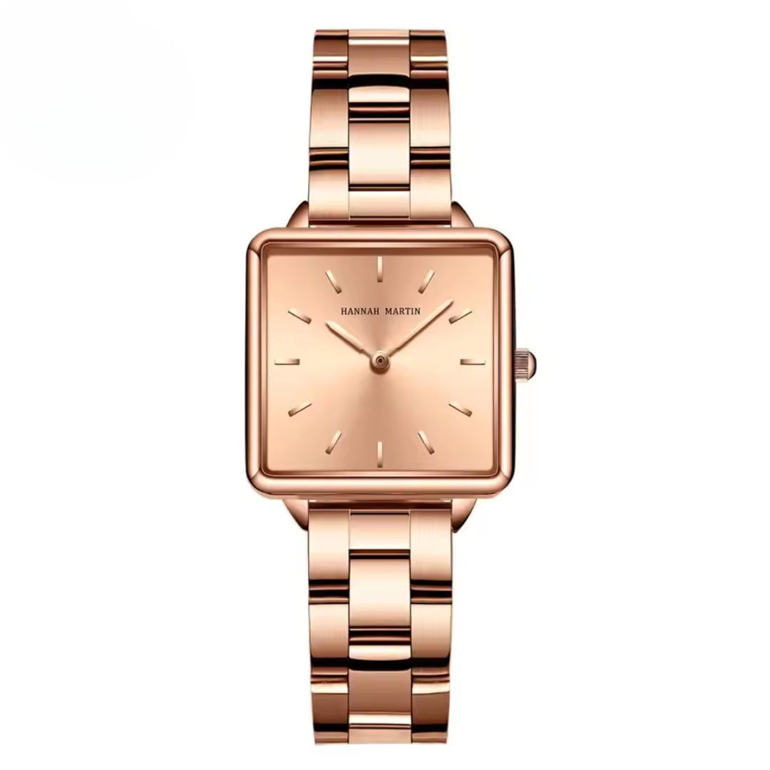 Women’s Square Rose Gold Stainless Steel Quartz Watch | 28.5 mm | 3 ATM