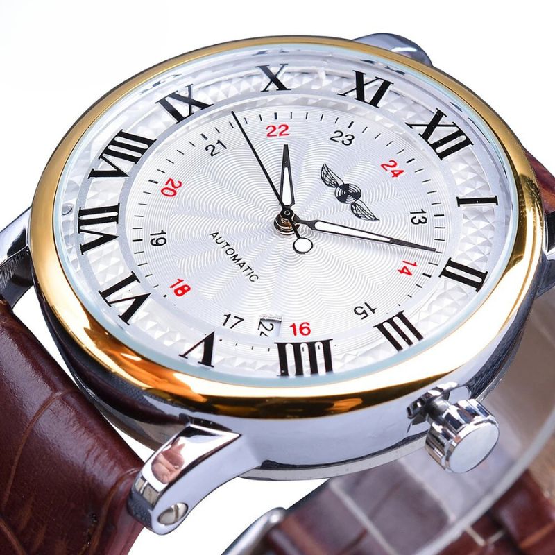 Men's Automatic Mechanical Watch | 45 mm |  Leather Strap