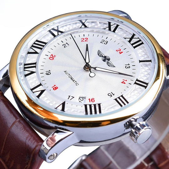 Men's Automatic Mechanical Watch | 45 mm |  Leather Strap
