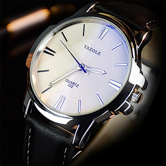 Men’s Quartz Leather Watch | Classic Business Dial | 40 mm Case | 3 ATM Water-Resistant