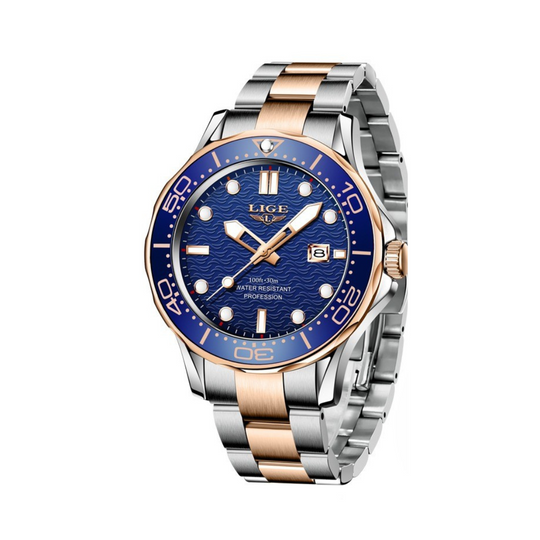 Unisex Sport Chronograph 41 mm | Luminous Dial & Calendar | Quartz Movement | Silicone/Steel Strap | 3 ATM