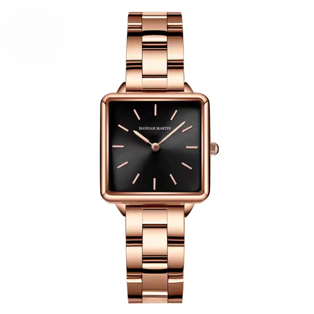 Women’s Square Rose Gold Stainless Steel Quartz Watch | 28.5 mm | 3 ATM