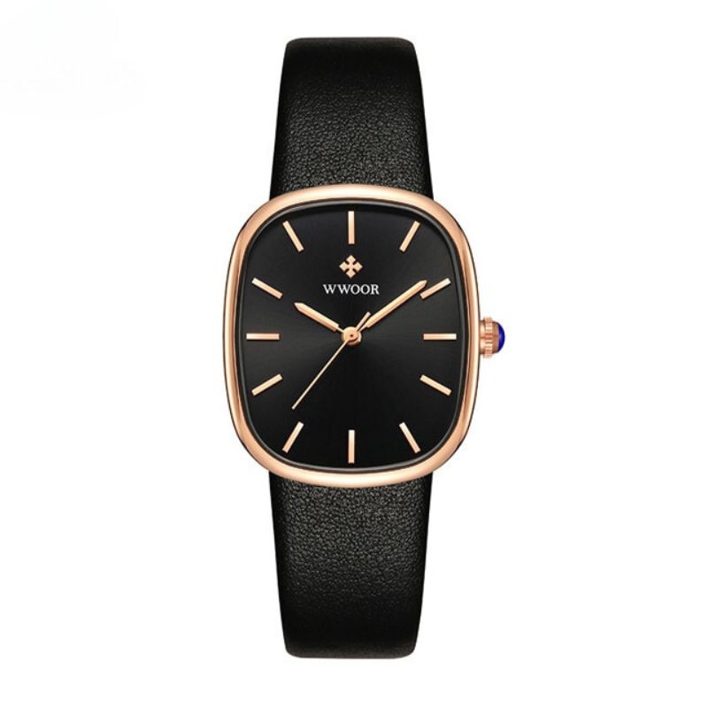 Women’s Minimalist Quartz Watch | 28.5 mm Case | Leather Strap | Water-Resistant