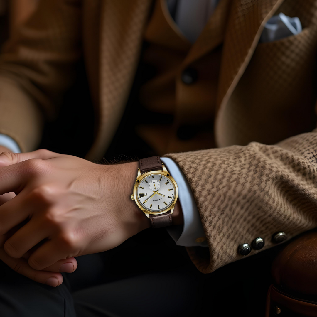 Unisex Classic Analog Quartz Watch | 38 mm | Leather Strap | Slim Stainless Steel Case