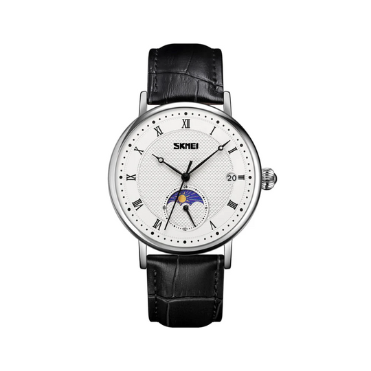 Men’s Automatic Moonphase Calendar Watch | 44 mm | Leather Strap | Multi-Function Dial