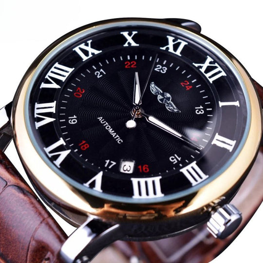 Men's Automatic Mechanical Watch | 45 mm |  Leather Strap