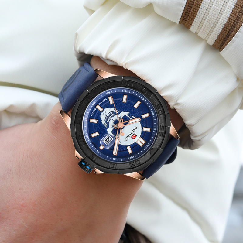 Men's Multifunction Chronograph | 46 mm | Blue Leather | 3 ATM