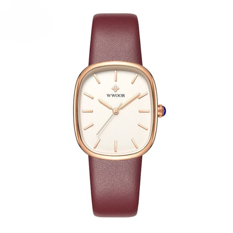 Women’s Minimalist Quartz Watch | 28.5 mm Case | Leather Strap | Water-Resistant