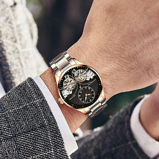 Men’s Automatic Moonphase Tourbillon Watch | 43 mm | Leather Strap | Multi-Function Calendar