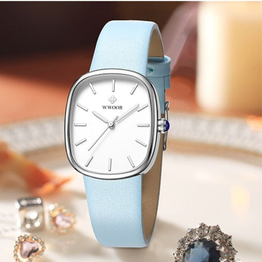 Women’s Minimalist Quartz Watch | 28.5 mm Case | Leather Strap | Water-Resistant