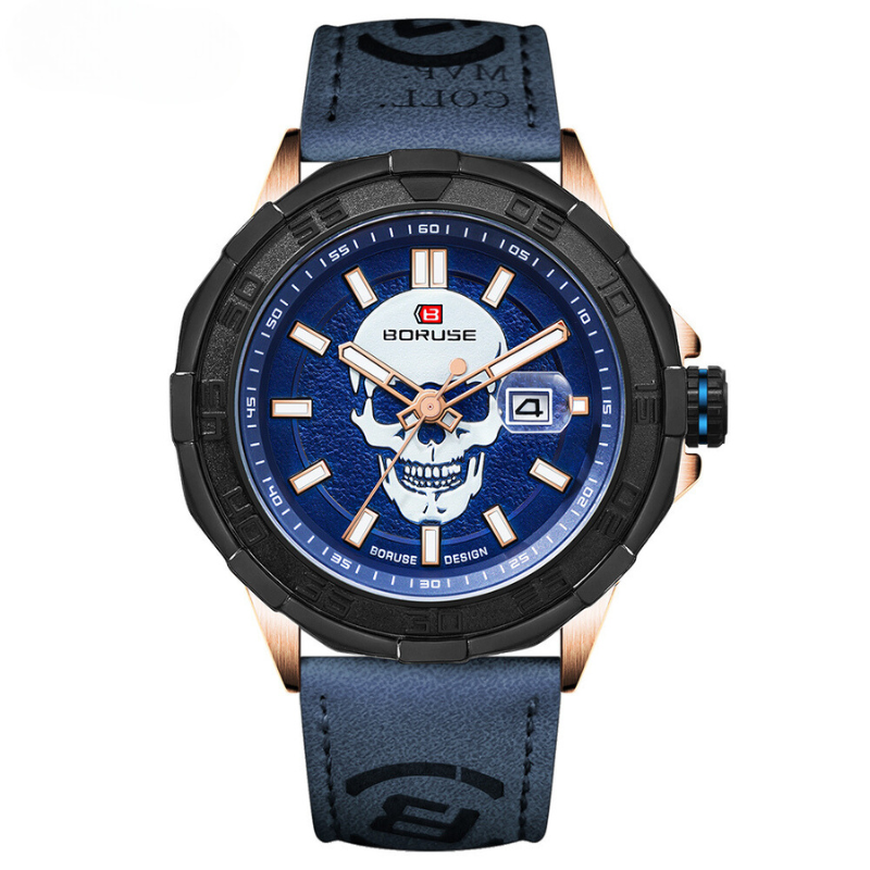 Men's Multifunction Chronograph | 46 mm | Blue Leather | 3 ATM