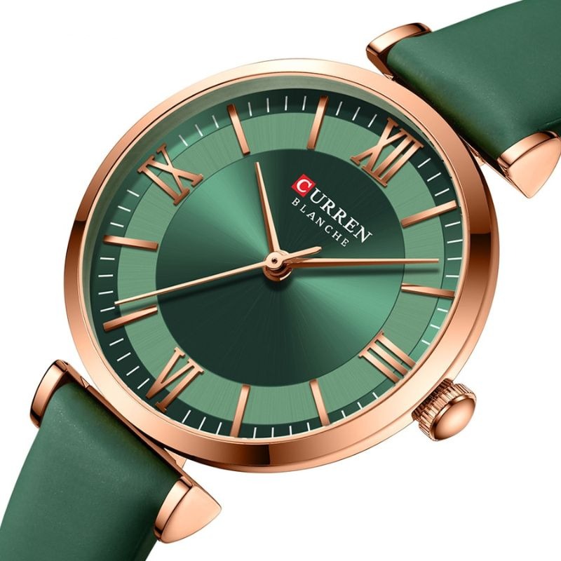 Women’s Classic Quartz Watch | 32 mm Case | Emerald Vegan Leather Strap | 3 ATM Water-Resistant