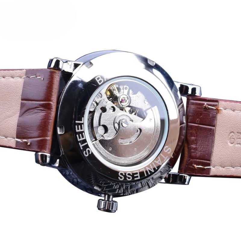 Men's Automatic Mechanical Watch | 45 mm |  Leather Strap