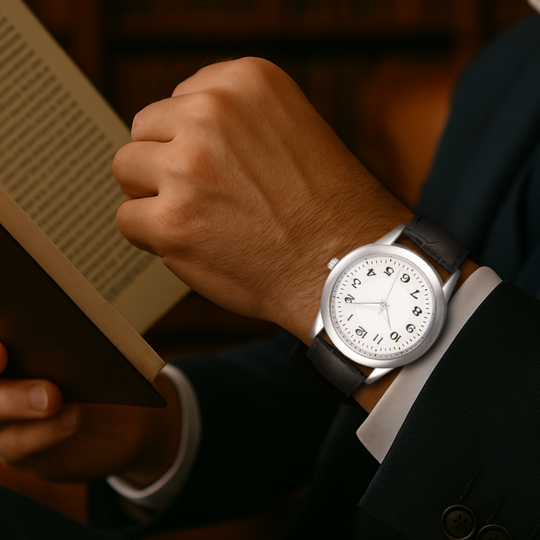 Unisex Classic Analog Quartz Watch | 38 mm | Leather Strap | Slim Stainless Steel Case