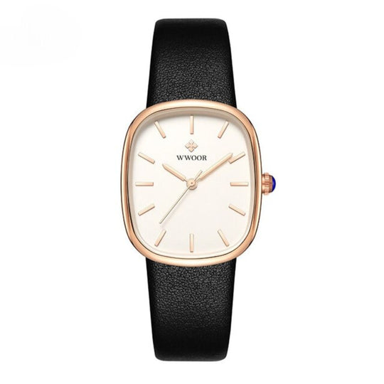 Women’s Minimalist Quartz Watch | 28.5 mm Case | Leather Strap | Water-Resistant