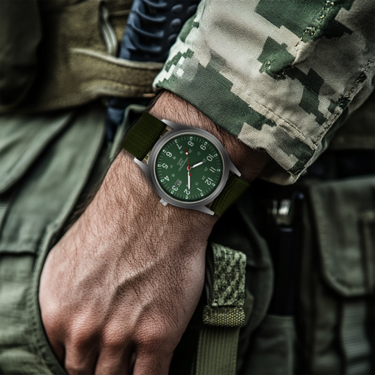 Men’s Military Field Watch | 40 mm | Nylon Strap | Quartz & Date | 3 ATM