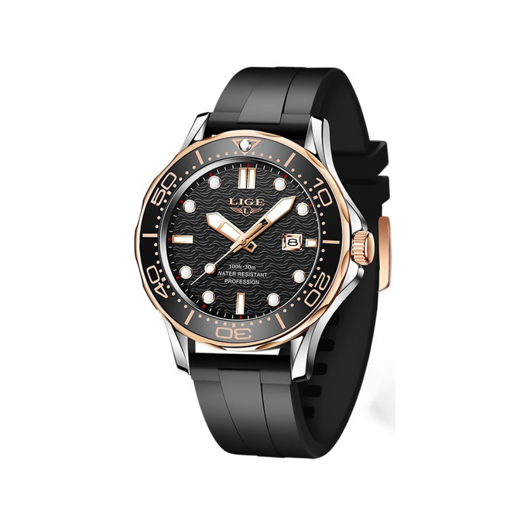 Unisex Sport Chronograph 41 mm | Luminous Dial & Calendar | Quartz Movement | Silicone/Steel Strap | 3 ATM