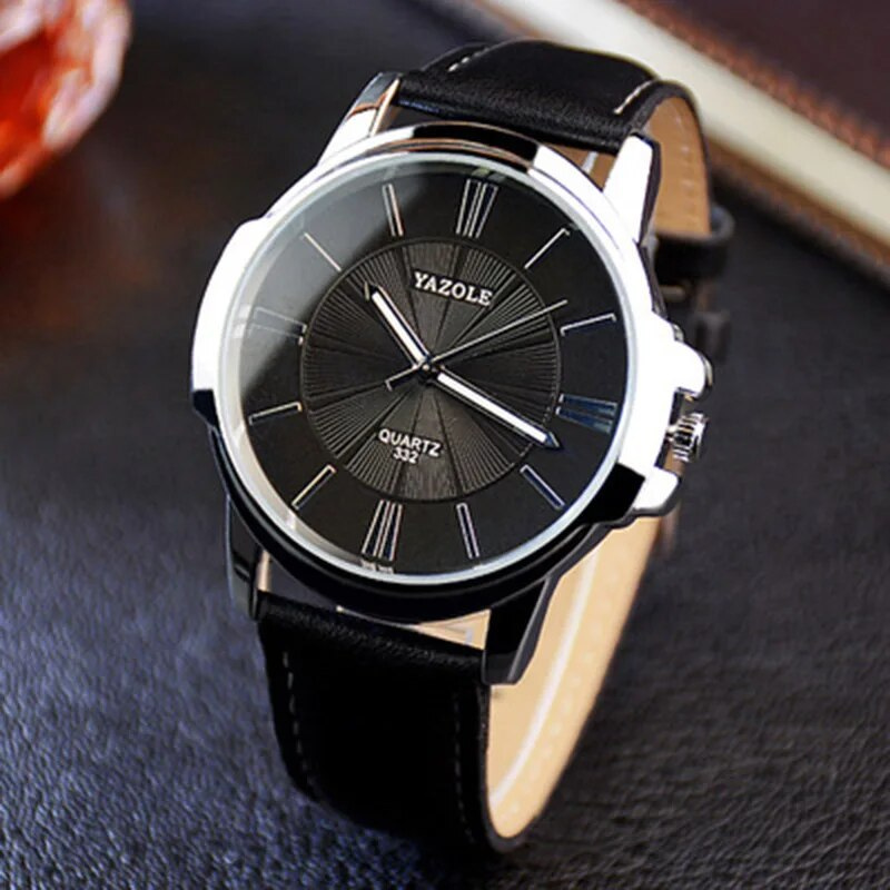 Men’s Quartz Leather Watch | Classic Business Dial | 40 mm Case | 3 ATM Water-Resistant