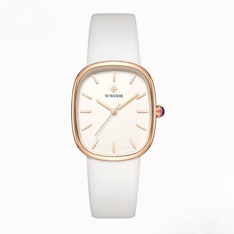 Women’s Minimalist Quartz Watch | 28.5 mm Case | Leather Strap | Water-Resistant