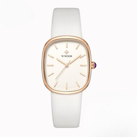 Women’s Minimalist Quartz Watch | 28.5 mm Case | Leather Strap | Water-Resistant