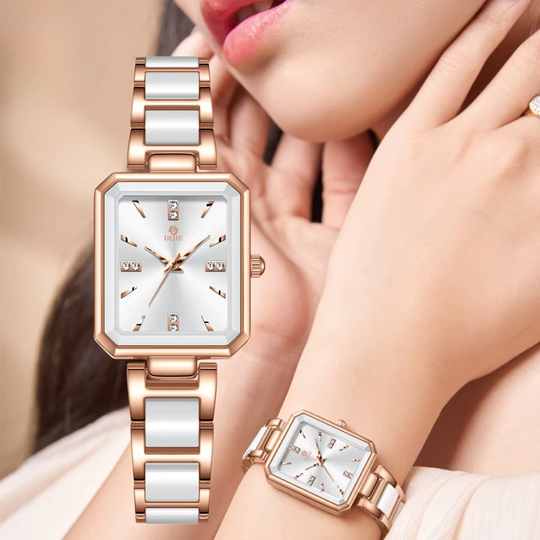 Women’s Diamond Square Quartz Watch | 24 mm | Stainless Steel | 3 ATM