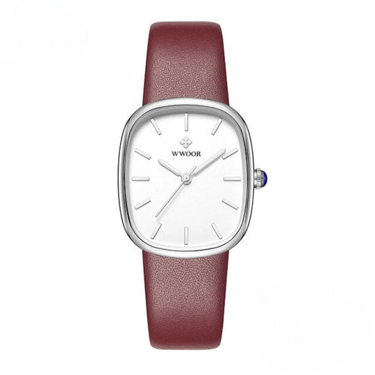 Women’s Minimalist Quartz Watch | 28.5 mm Case | Leather Strap | Water-Resistant