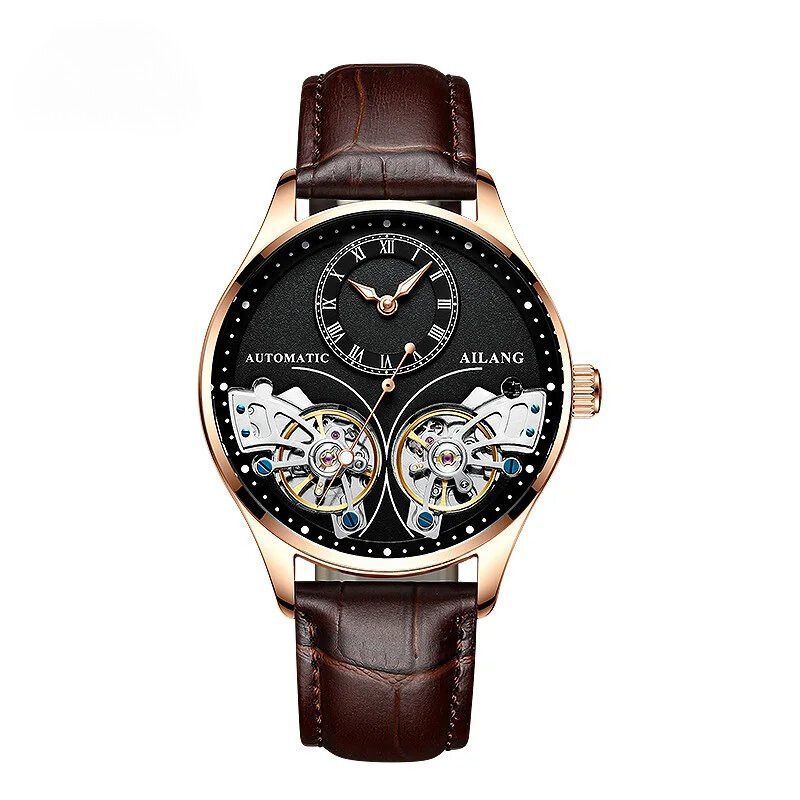 Men’s Automatic Moonphase Tourbillon Watch | 43 mm | Leather Strap | Multi-Function Calendar